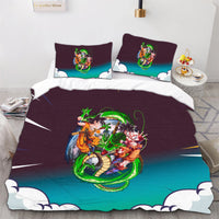 Dragon Ball Z Bedding Goku Duvet Cover Black Blue Green Quilted Pillowcase Bedspread - Lusy Store LLC