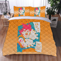 Dragon Ball Z Bedding Goku Duvet Cover Black Blue Orange Quilted Pillowcase Bedspread - Lusy Store LLC