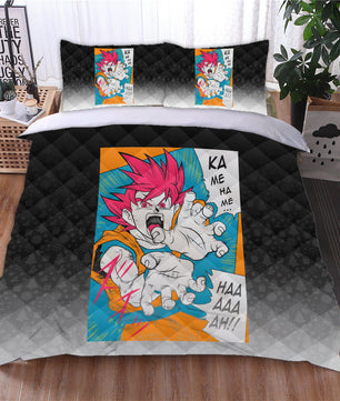 Dragon Ball Z Bedding Goku Duvet Cover Black Blue Orange Quilted Pillowcase Bedspread - Lusy Store LLC