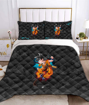 Dragon Ball Z Bedding Goku Duvet Cover Black Blue Purple Quilted Pillowcase Bedspread - Lusy Store LLC