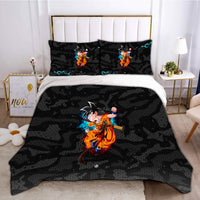 Dragon Ball Z Bedding Goku Duvet Cover Black Blue Purple Quilted Pillowcase Bedspread - Lusy Store LLC