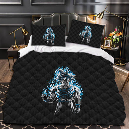 Dragon Ball Z Bedding Goku Duvet Cover Quilted Pillowcase Black Bedspread - Lusy Store LLC