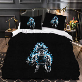 Dragon Ball Z Bedding Goku Duvet Cover Quilted Pillowcase Black Bedspread - Lusy Store LLC