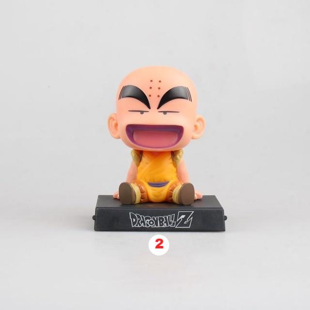 Dragon Ball Z Goku Krillin Car Decoration Shaking Head Doll Phone Bracket Doll Toy 12cm - Lusy Store