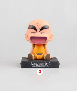 Dragon Ball Z Goku Krillin Car Decoration Shaking Head Doll Phone Bracket Doll Toy 12cm - Lusy Store