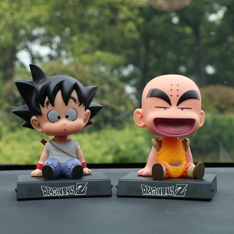 Dragon Ball Z Goku Krillin Car Decoration Shaking Head Doll Phone Bracket Doll Toy 12cm - Lusy Store