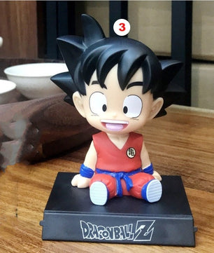 Dragon Ball Z Goku Krillin Car Decoration Shaking Head Doll Phone Bracket Doll Toy 12cm - Lusy Store