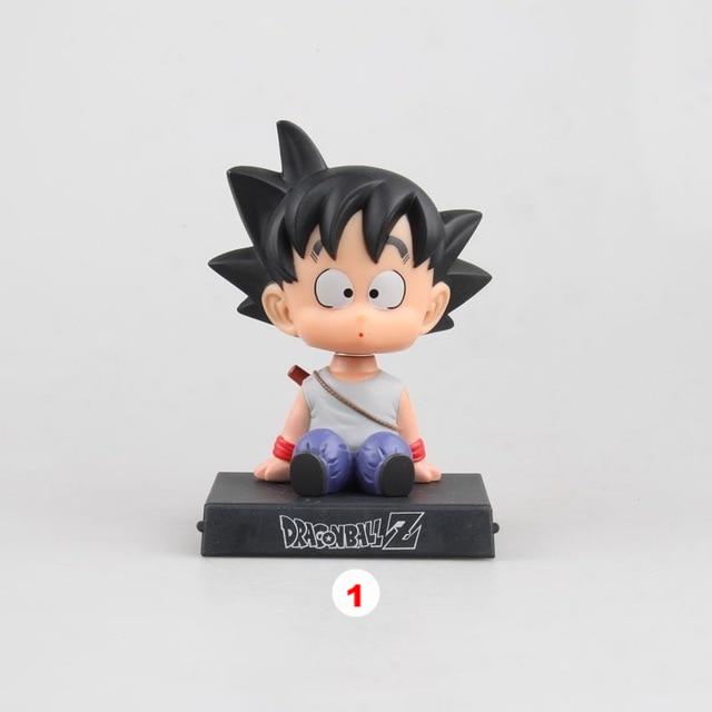 Dragon Ball Z Goku Krillin Car Decoration Shaking Head Doll Phone Bracket Doll Toy 12cm - Lusy Store