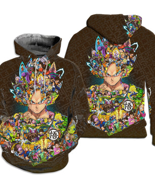 Dragon Ball Z Hoodie Goku Sweatshirt Jacket dbz Hoodie - Lusy Store LLC