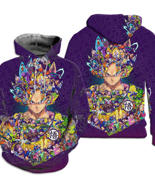 Dragon Ball Z Hoodie Goku Sweatshirt Jacket dbz Hoodie - Lusy Store LLC