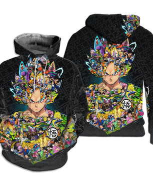Dragon Ball Z Hoodie Goku Sweatshirt Jacket dbz Hoodie - Lusy Store LLC