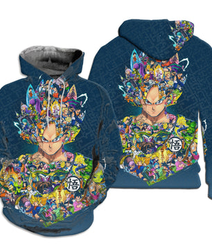 Dragon Ball Z Hoodie Goku Sweatshirt Jacket dbz Hoodie - Lusy Store LLC