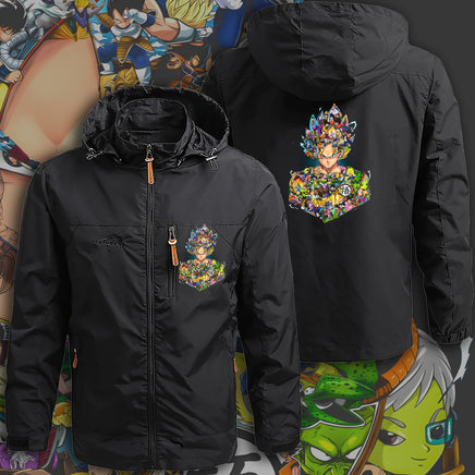 Dragon Ball Z Jacket Goku Field Jacket Waterproof Windbreaker Outerwear - Lusy Store LLC