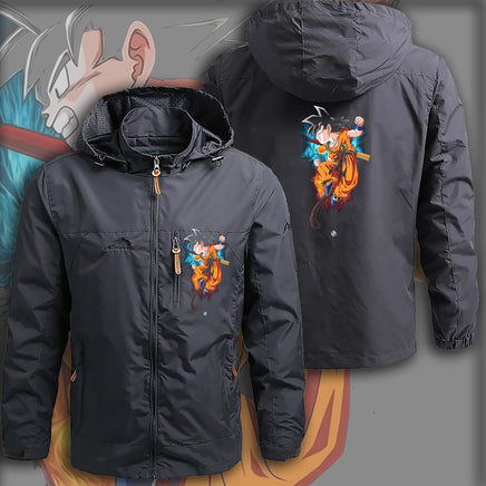 Dragon Ball Z Jacket Goku Field Jacket Waterproof Windbreaker Outerwear - Lusy Store LLC