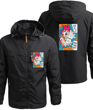 Dragon Ball Z Jacket Goku Field Jacket Waterproof Windbreaker Outerwear - Lusy Store LLC