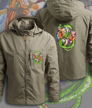 Dragon Ball Z Jacket Goku Field Jacket Waterproof Windbreaker Outerwear - Lusy Store LLC