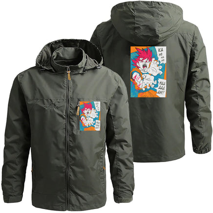 Dragon Ball Z Jacket Goku Field Jacket Waterproof Windbreaker Outerwear - Lusy Store LLC