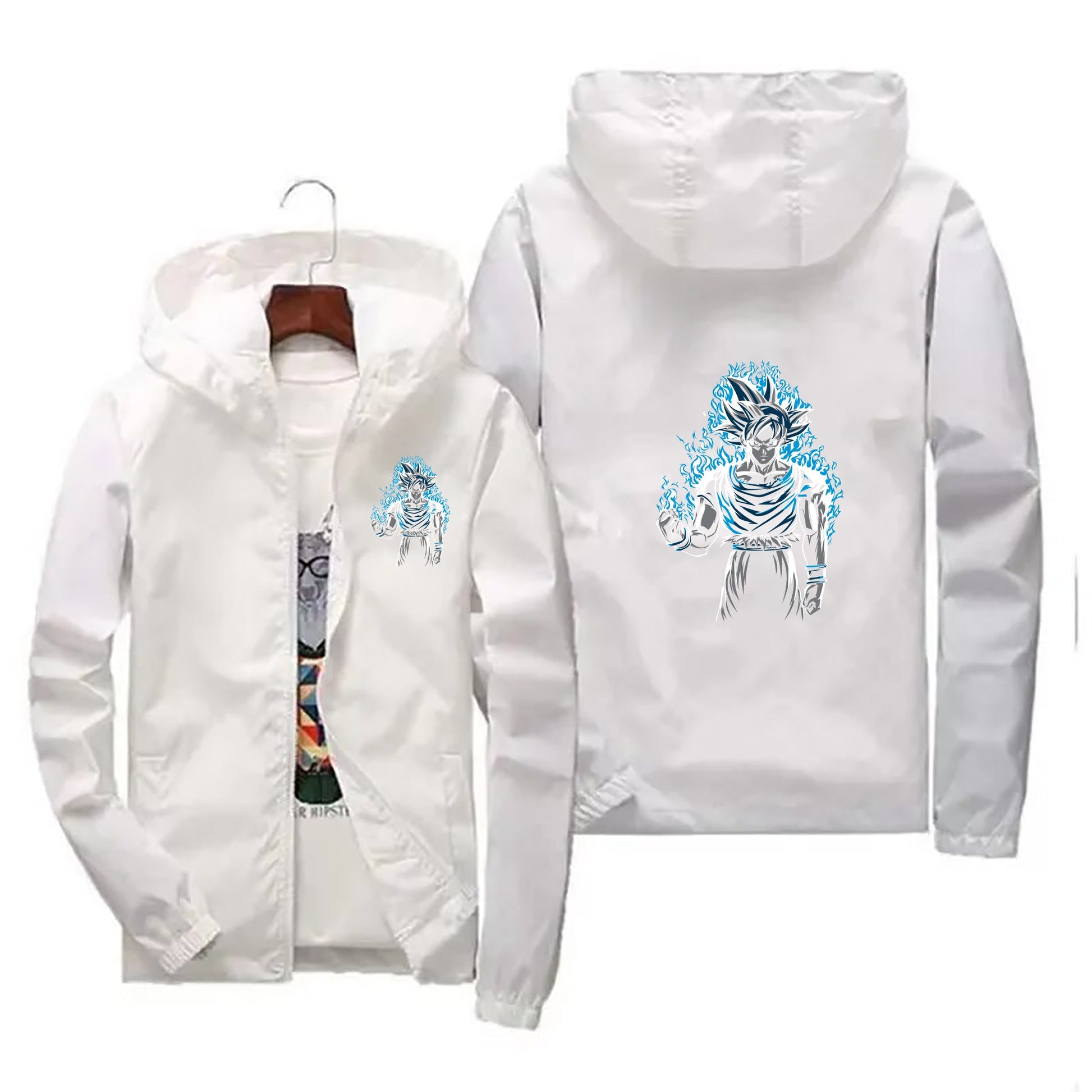 Dragon Ball Z Jacket Mens Windbreaker Streetwear Zip Up Hoodie - Lusy Store LLC
