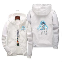 Dragon Ball Z Jacket Mens Windbreaker Streetwear Zip Up Hoodie White