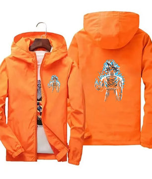 Dragon Ball Z Jacket Mens Windbreaker Streetwear Zip Up Hoodie - Lusy Store LLC
