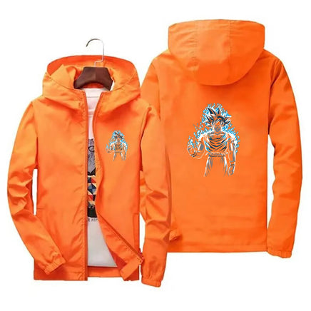 Dragon Ball Z Jacket Mens Windbreaker Streetwear Zip Up Hoodie - Lusy Store LLC