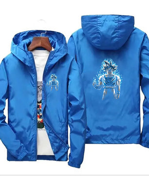 Dragon Ball Z Jacket Mens Windbreaker Streetwear Zip Up Hoodie - Lusy Store LLC