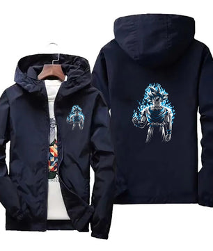 Dragon Ball Z Jacket Mens Windbreaker Streetwear Zip Up Hoodie - Lusy Store LLC