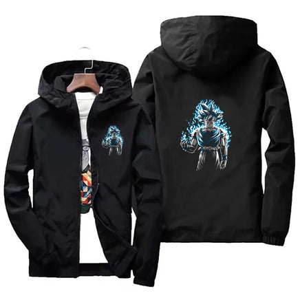 Dragon Ball Z Jacket Mens Windbreaker Streetwear Zip Up Hoodie - Lusy Store LLC