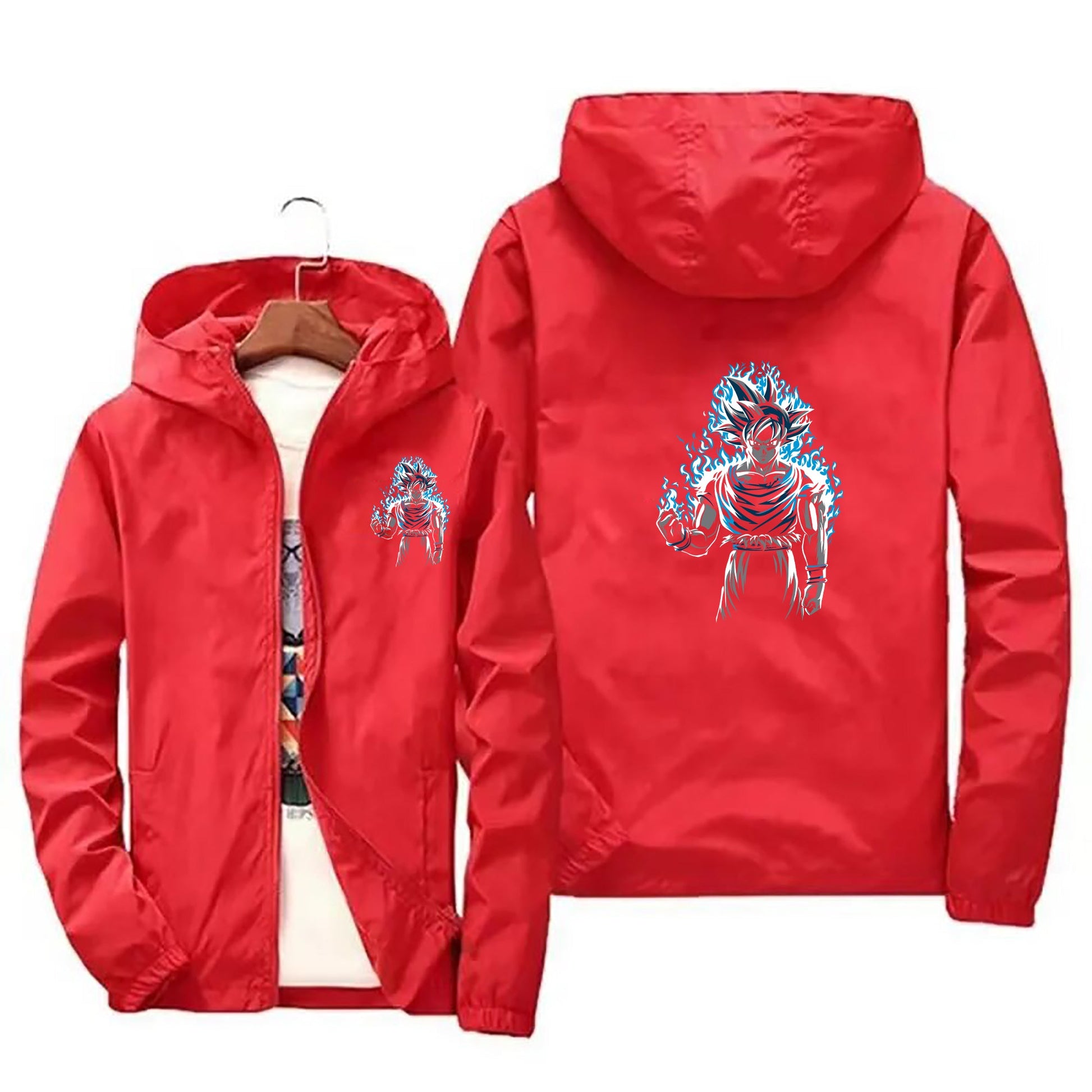 Dragon Ball Z Jacket Mens Windbreaker Streetwear Zip Up Hoodie - Lusy Store LLC