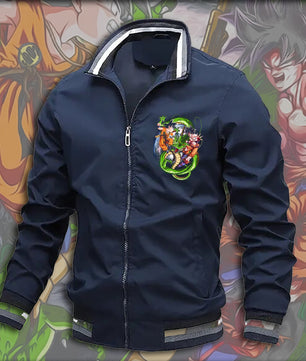 Dragon Ball Z Jacket Stand Collar Windbreaker Mens Sport Jacket Outdoor - Lusy Store LLC