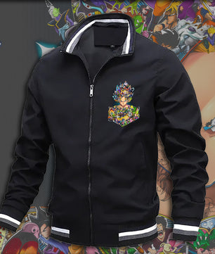 Dragon Ball Z Jacket Stand Collar Windbreaker Mens Sport Jacket Outdoor - Lusy Store LLC