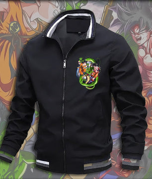 Dragon Ball Z Jacket Stand Collar Windbreaker Mens Sport Jacket Outdoor - Lusy Store LLC