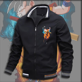 Dragon Ball Z Jacket Stand Collar Windbreaker Mens Sport Jacket Outdoor - Lusy Store LLC