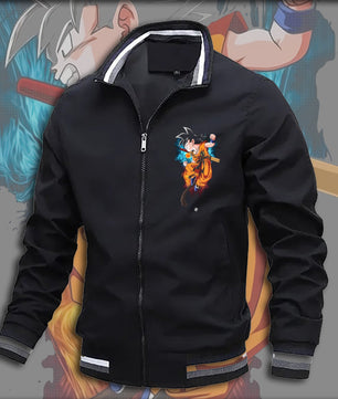 Dragon Ball Z Jacket Stand Collar Windbreaker Mens Sport Jacket Outdoor - Lusy Store LLC