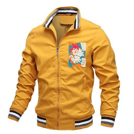 Dragon Ball Z Jacket Stand Collar Windbreaker Mens Sport Jacket Outdoor - Lusy Store LLC