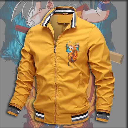 Dragon Ball Z Jacket Stand Collar Windbreaker Mens Sport Jacket Outdoor - Lusy Store LLC