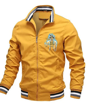 Dragon Ball Z Jacket Stand Collar Windbreaker Mens Sport Jacket Outdoor - Lusy Store LLC