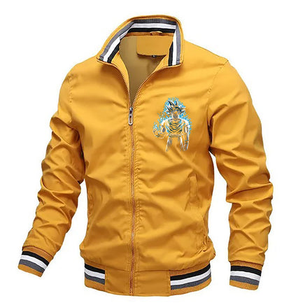 Dragon Ball Z Jacket Stand Collar Windbreaker Mens Sport Jacket Outdoor - Lusy Store LLC