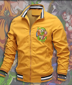 Dragon Ball Z Jacket Stand Collar Windbreaker Mens Sport Jacket Outdoor - Lusy Store LLC