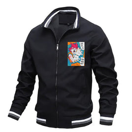 Dragon Ball Z Jacket Stand Collar Windbreaker Mens Sport Jacket Outdoor - Lusy Store LLC