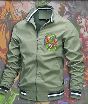 Dragon Ball Z Jacket Stand Collar Windbreaker Mens Sport Jacket Outdoor - Lusy Store LLC