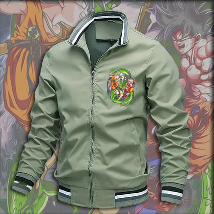 Dragon Ball Z Jacket Stand Collar Windbreaker Mens Sport Jacket Outdoor - Lusy Store LLC