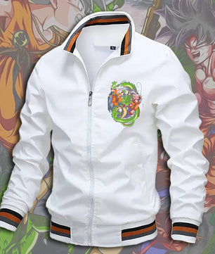 Dragon Ball Z Jacket Stand Collar Windbreaker Mens Sport Jacket Outdoor - Lusy Store LLC