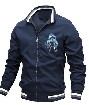 Dragon Ball Z Jacket Stand Collar Windbreaker Mens Sport Jacket Outdoor - Lusy Store LLC