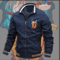 Dragon Ball Z Jacket Stand Collar Windbreaker Mens Sport Jacket Outdoor - Lusy Store LLC