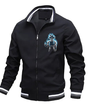 Dragon Ball Z Jacket Stand Collar Windbreaker Mens Sport Jacket Outdoor - Lusy Store LLC