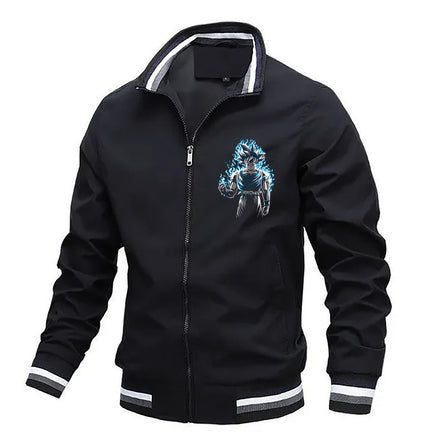 Dragon Ball Z Jacket Stand Collar Windbreaker Mens Sport Jacket Outdoor - Lusy Store LLC