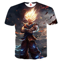 Dragon Ball Z T-shirts Mens Summer 3D Printing T Shirt Tops Tee - Lusy Store