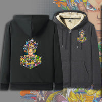Dragon Ball Zip Hoodie dbz Goku Jacket Warm Coat Thick Lambswool Hoodies - Lusy Store LLC