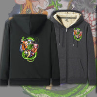 Dragon Ball Zip Hoodie dbz Goku Jacket Warm Coat Thick Lambswool Hoodies - Lusy Store LLC